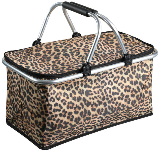 KESPER 19953 Thermokorb, Leopard / Einkaufskorb mit Isolierung, faltbar
