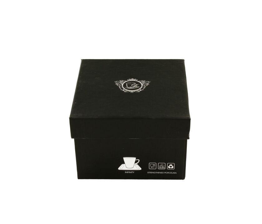 DUO WHITE COLLECTION 2er Set Espressotasse INFINITY 80 ml mit Untertasse New Bone China Porzellan – Bild 4