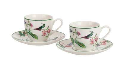 DUO 2er-Set Espressotassen SOUND OF PARADISE, 90 ml mit Untertassen, New Bone China Porzellan