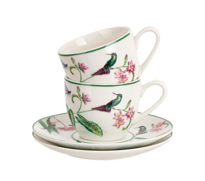 DUO 2er-Set Espressotassen SOUND OF PARADISE, 90 ml mit Untertassen, New Bone China Porzellan