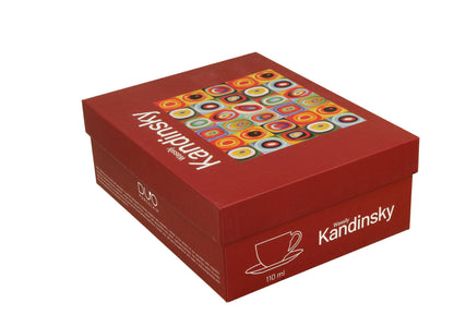 DUO ART GALLERY 2er-Set Espressotassen 110 ml SQUARES WITH CIRCLES inspired by W. Kandinsky, mit Untertassen, New Bone… – Bild 6