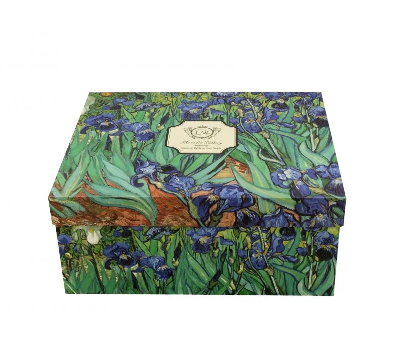 DUO ART GALLERY 2er-Set Luxus Tassen 270 ml IRISES inspired by Van Gogh, mit Untertassen, New Bone China Porzellan – Bild 4