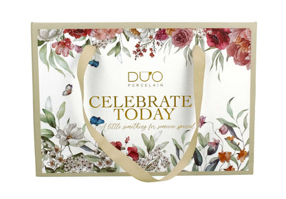 DUO 2er-Set Tassen REBECCA, 250 ml mit Untertassen, New Bone China Porzellan, in Geschenkbox