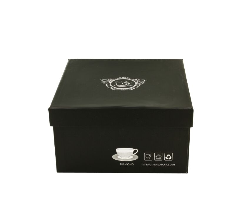DUO WHITE COLLECTION 2er Set Tasse DIAMOND 250 ml mit Untertasse New Bone China Porzellan – Bild 4
