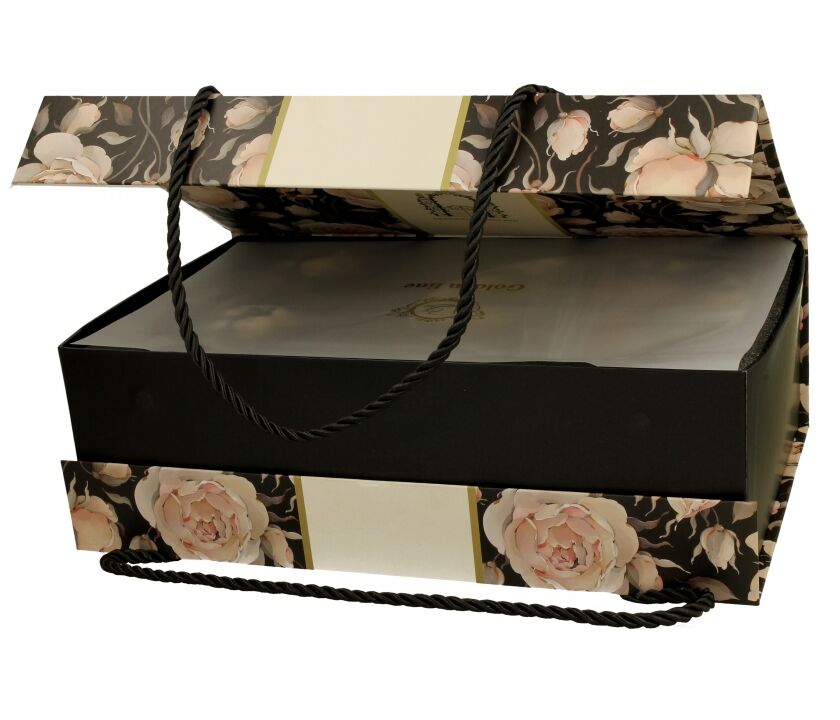 DUO GOLDEN LINE 2er Set Tassen mit Untertassen 220 ml ENGLISH ROSES BLACK, New Bone China Porzellan – Bild 4