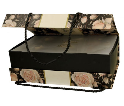 DUO GOLDEN LINE 2er Set Tassen mit Untertassen 220 ml ENGLISH ROSES BLACK, New Bone China Porzellan – Bild 4