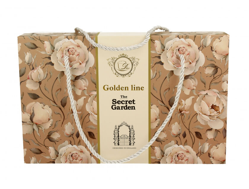 DUO GOLDEN LINE 2er Set Tassen mit Untertassen 220 ml ENGLISH ROSES CREAM, New Bone China Porzellan – Bild 5