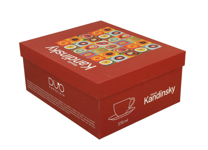 DUO ART GALLERY 2er-Set Tassen 270 ml SQUARES WITH CIRCLES inspired by W. Kandinsky, mit Untertassen, New Bone China… – Bild 6