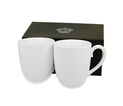 DUO WHITE COLLECTION 2er Set Becher ALICE 370 ml New Bone China Porzellan