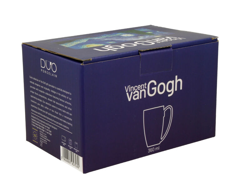 DUO ART GALLERY 2er-Set Klassischer Becher 360 ml STARRY NIGHT inspired by Van Gogh New Bone China Porzellan – Bild 4