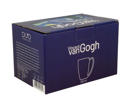 DUO ART GALLERY 2er-Set Klassischer Becher 360 ml STARRY NIGHT inspired by Van Gogh New Bone China Porzellan – Bild 4