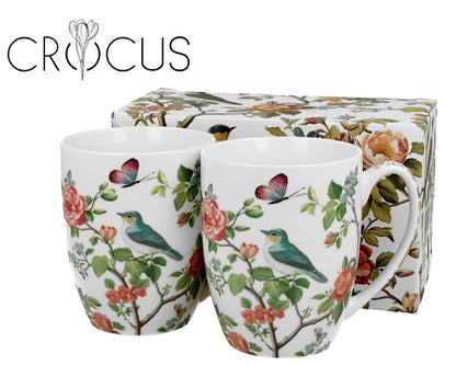 DUO CROCUS Kollektion 2er-Set klassische Becher 350 ml BIRDS ON A BRANCH, New Bone China Porzellan – Bild 3