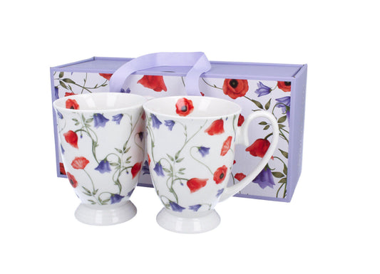 DUO 2er-Set Becher ANGELA mit Fuß, 340 ml, New Bone China Porzellan, in Geschenkbox