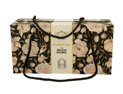 DUO GOLDEN LINE 2er Set Becher mit Fuß 320 ml ENGLISH ROSES BLACK, New Bone China Porzellan – Bild 5