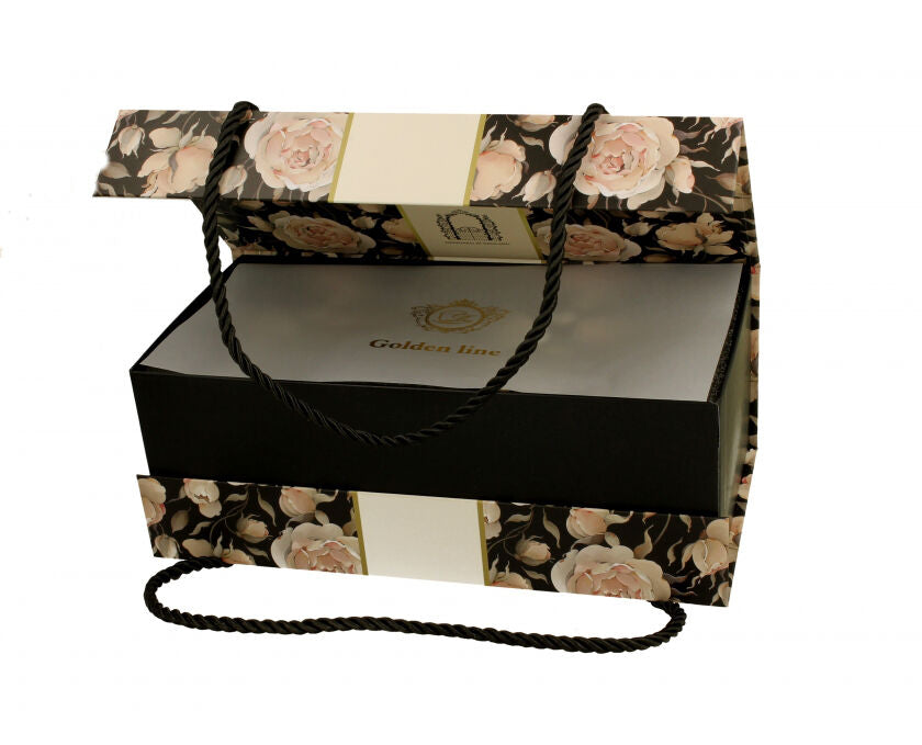 DUO GOLDEN LINE 2er Set Becher mit Fuß 320 ml ENGLISH ROSES BLACK, New Bone China Porzellan – Bild 4