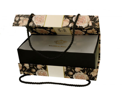 DUO GOLDEN LINE 2er Set Becher mit Fuß 320 ml ENGLISH ROSES BLACK, New Bone China Porzellan – Bild 4