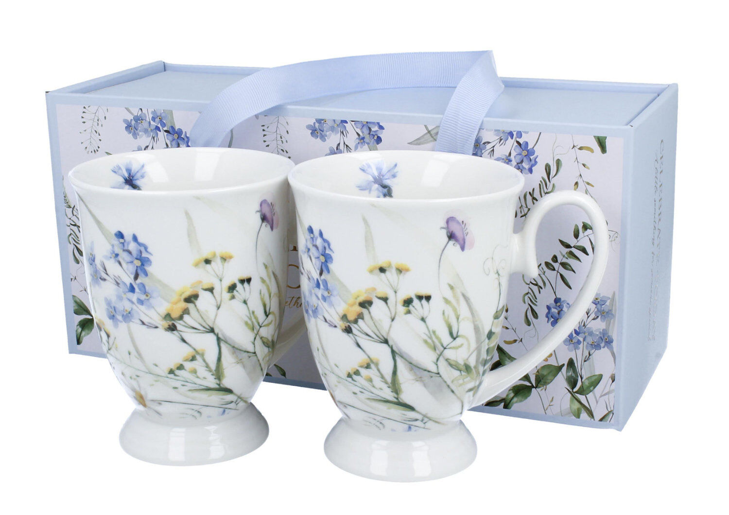 DUO 2er-Set Becher MELODY mit Fuß, 340 ml, New Bone China Porzellan, in Geschenkbox