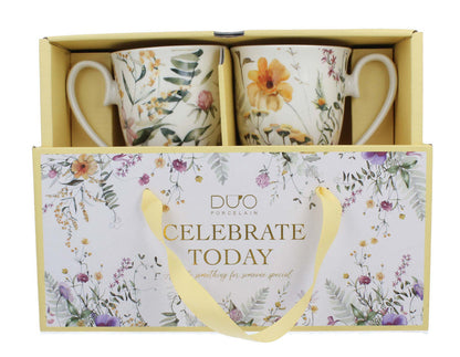 DUO 2er-Set Becher PANSY mit Fuß, 340 ml, New Bone China Porzellan, in Geschenkbox – Bild 4