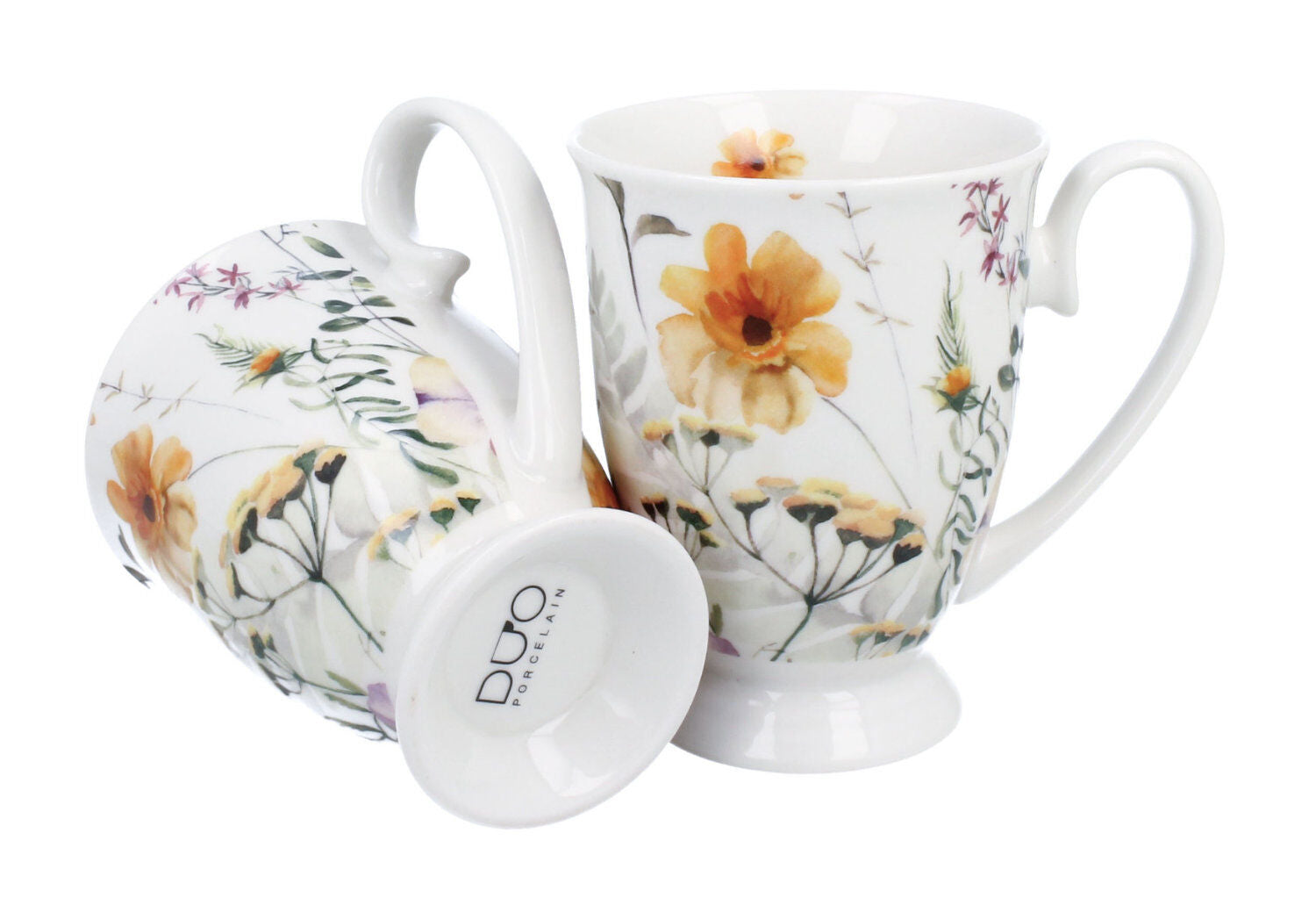 DUO 2er-Set Becher PANSY mit Fuß, 340 ml, New Bone China Porzellan, in Geschenkbox – Bild 3