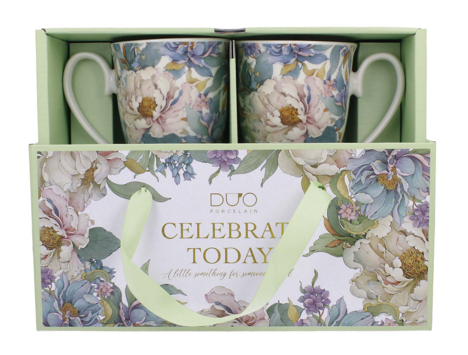 DUO 2er-Set Becher PEONY WHITE mit Fuß, 340 ml, New Bone China Porzellan, in Geschenkbox – Bild 4