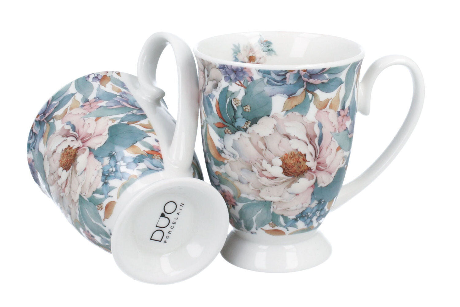 DUO 2er-Set Becher PEONY WHITE mit Fuß, 340 ml, New Bone China Porzellan, in Geschenkbox – Bild 3