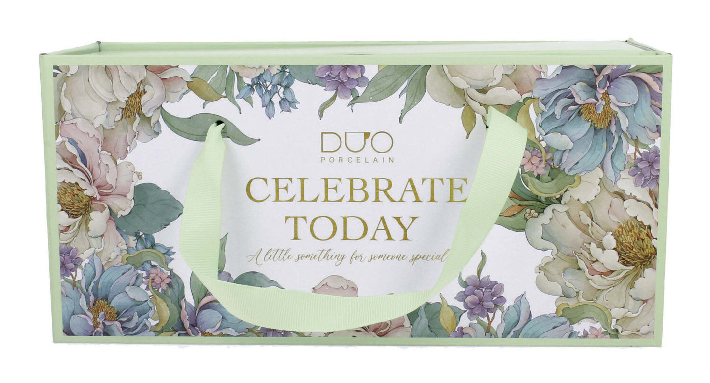 DUO 2er-Set Becher PEONY WHITE mit Fuß, 340 ml, New Bone China Porzellan, in Geschenkbox – Bild 5
