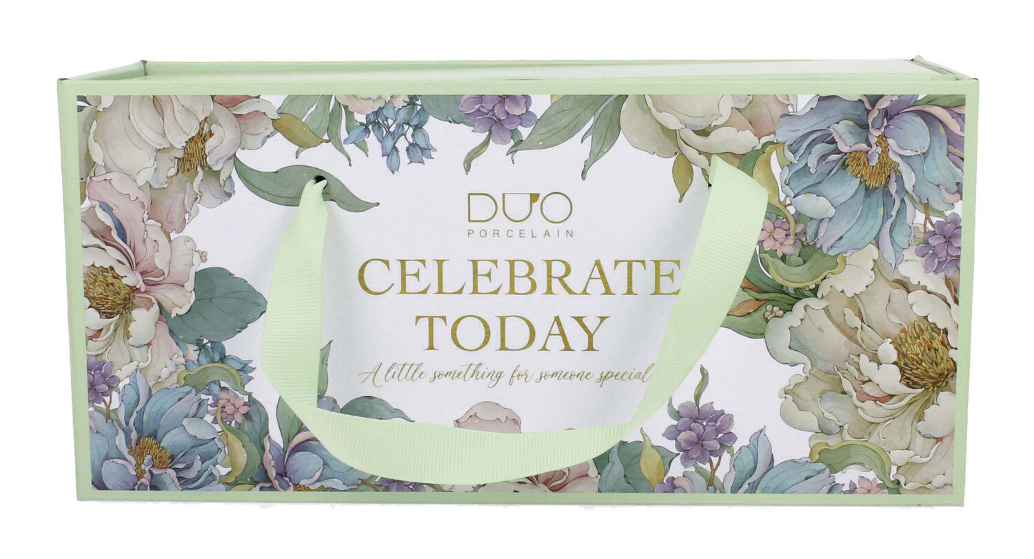 DUO 2er-Set Becher PEONY WHITE mit Fuß, 340 ml, New Bone China Porzellan, in Geschenkbox – Bild 5