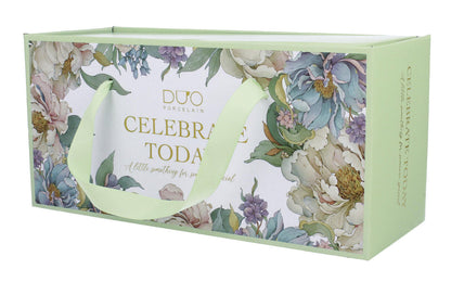 DUO 2er-Set Becher PEONY WHITE mit Fuß, 340 ml, New Bone China Porzellan, in Geschenkbox – Bild 6