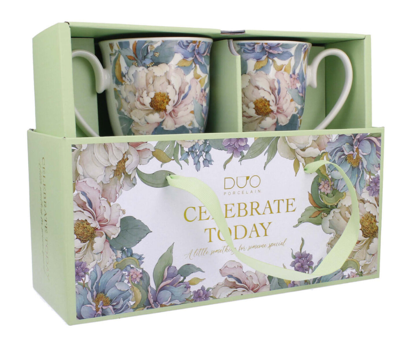 DUO 2er-Set Becher PEONY WHITE mit Fuß, 340 ml, New Bone China Porzellan, in Geschenkbox – Bild 7