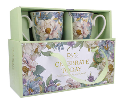 DUO 2er-Set Becher PEONY WHITE mit Fuß, 340 ml, New Bone China Porzellan, in Geschenkbox – Bild 7