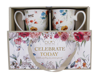 DUO 2er-Set Becher REBECCA mit Fuß, 340 ml, New Bone China Porzellan, in Geschenkbox – Bild 4