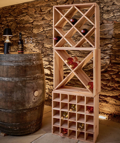 ZELLER Weinregal 13172 für 25 Flaschen, zertifiziertes Kiefernholz / Weinflaschen-Regalsystem