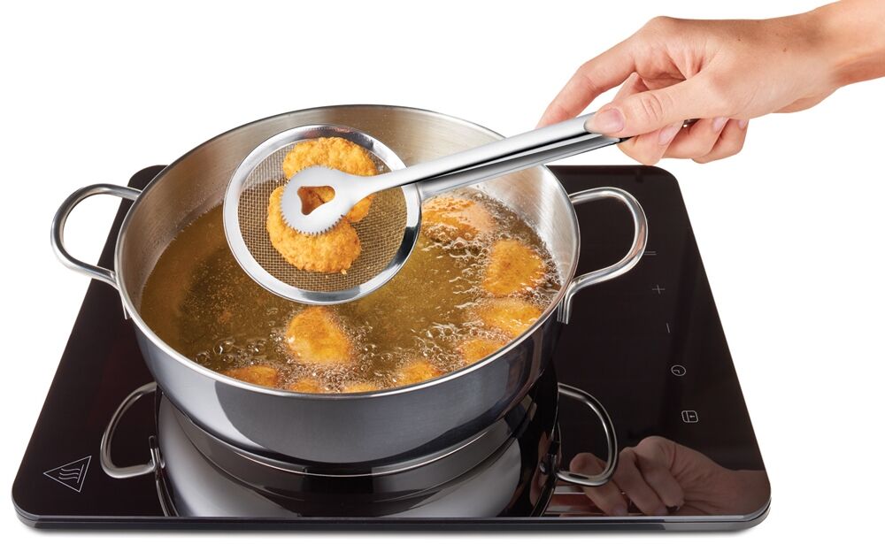 METALTEX 204104010 Frittierzange 3 in 1 aus pflegeleichtem INOX / Greifzange / Edelstahlzange