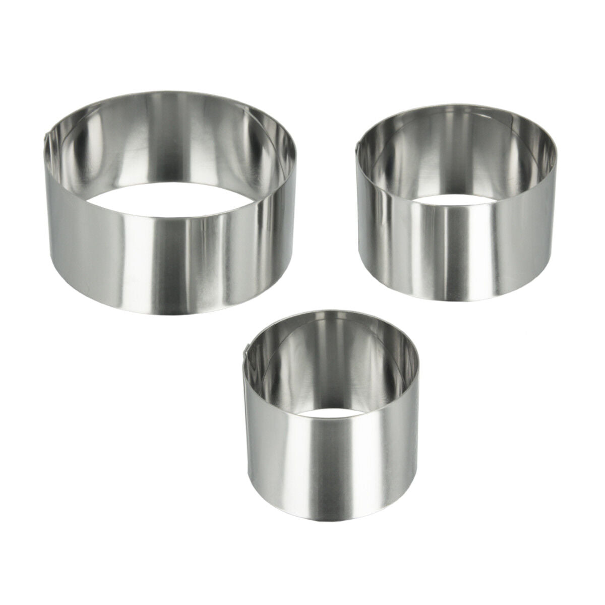 Metaltex 204536010 Allzweck - Kochringe 3er-Set rund, silber