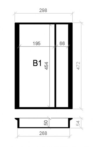 Mehrzweckeinsatz BUCHE 40er Schubl. B 298 x T 472 mm passend für Hettich ComfortLine 19 mm Schubladen