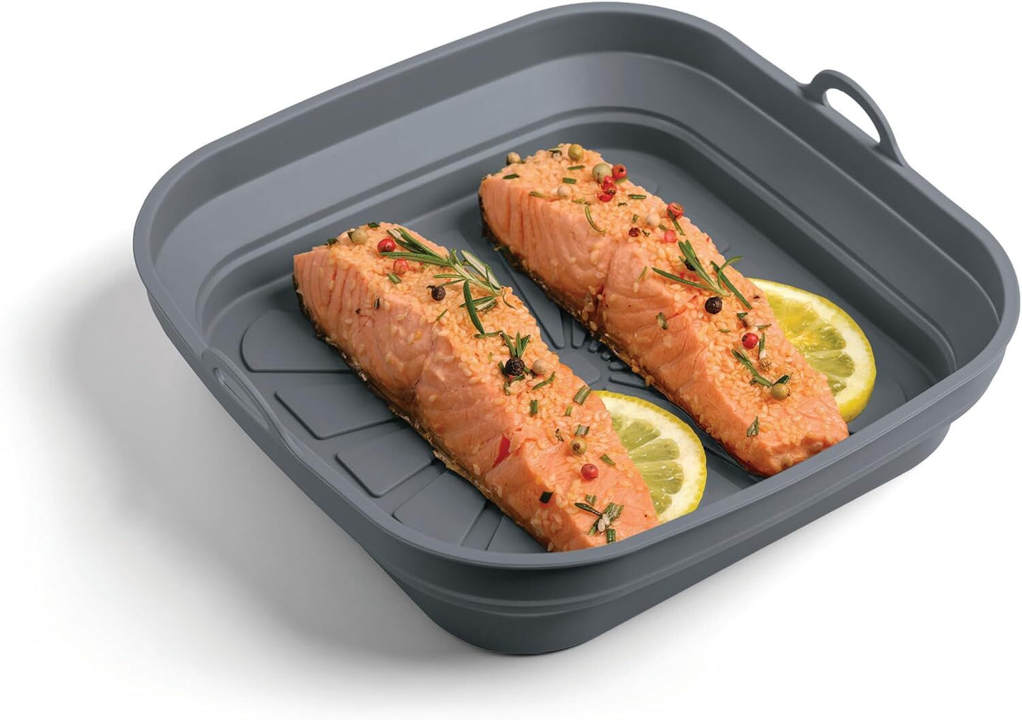 METALTEX 222193000 Faltbarer Silikonkorb für Airfryer 21,5 x 21,5 cm, geeignet für Heißluftfritteuse, Mikrowelle und Ofen