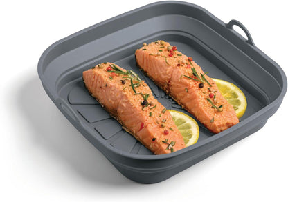 METALTEX 222193000 Faltbarer Silikonkorb für Airfryer 21,5 x 21,5 cm, geeignet für Heißluftfritteuse, Mikrowelle und Ofen