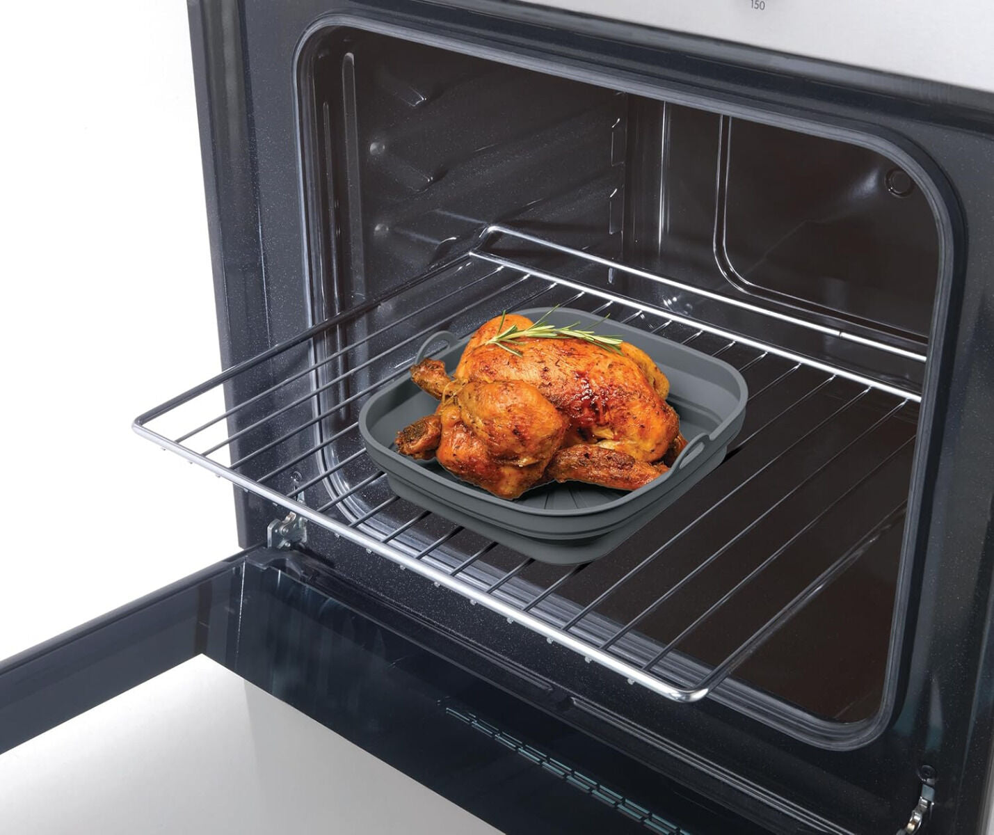 METALTEX 222193000 Faltbarer Silikonkorb für Airfryer 21,5 x 21,5 cm, geeignet für Heißluftfritteuse, Mikrowelle und Ofen