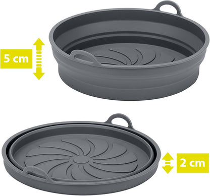 METALTEX 222194000 Faltbarer Silikonkorb für Airfryer Ø 20 cm, geeignet für Heißluftfritteuse, Mikrowelle und Ofen
