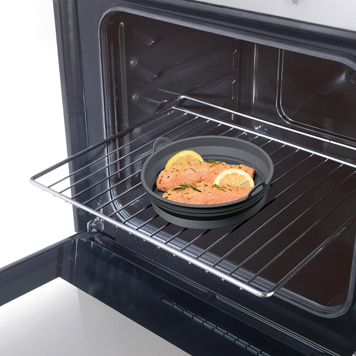 METALTEX 222194000 Faltbarer Silikonkorb für Airfryer Ø 20 cm, geeignet für Heißluftfritteuse, Mikrowelle und Ofen