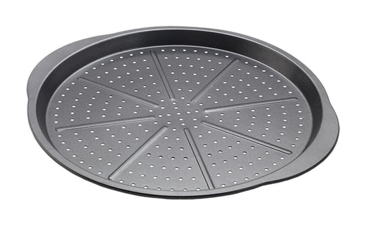 METALTEX 223175000 Superior Pizzablech ca- 32-34 cm mit Griffen und gelochtem Boden, antihaft