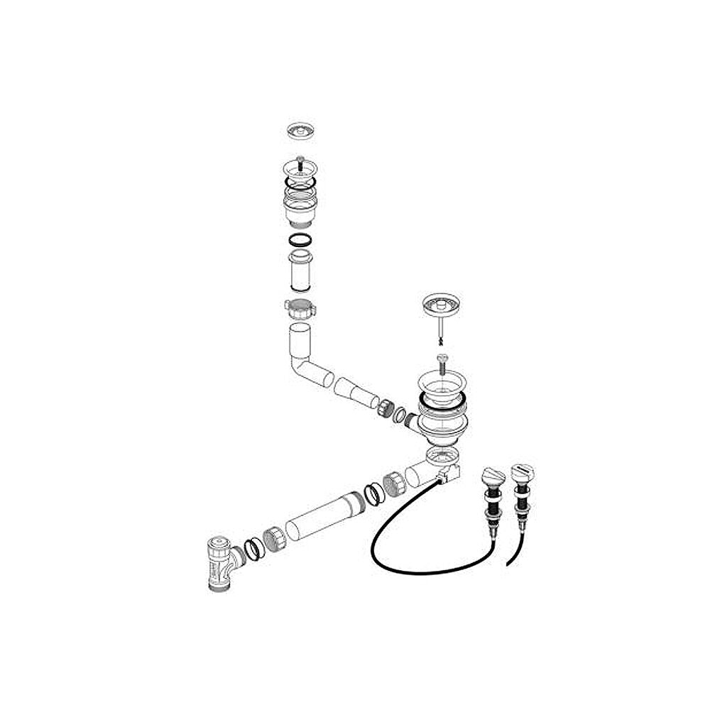 BLANCO Ablaufgarnitur 227451 mit Drehexcenter ohne Überlauf für STATURA Spülen / Ventil / Ablaufgarnitur