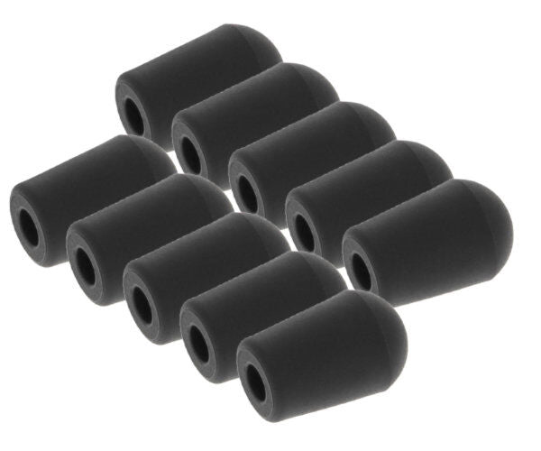 10er SET BLANCO 233375 Kunststofffuß schwarz für Draht 4 mm (1 Stück), Tropfenform / Ersatzfuß für Geschirrkörbe