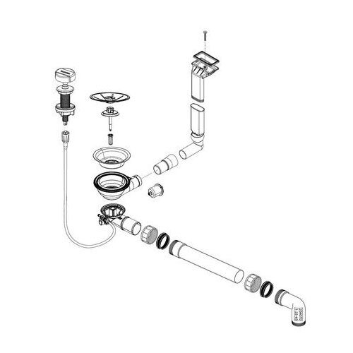 BLANCO Ablaufgarnitur 234070 mit Drehexcenter C-overflow InFino / Ventil / Ab- und Überlaufgarnitur