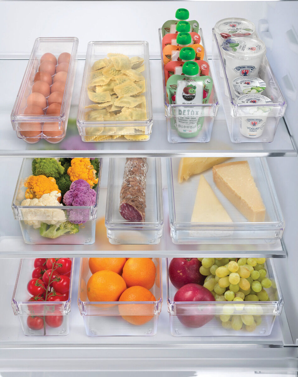 METALTEX 235416000 Frigo Organizer groß mit Deckel 21 x 37 x 5 cm stapelbar / Kühlschrank-Organisation