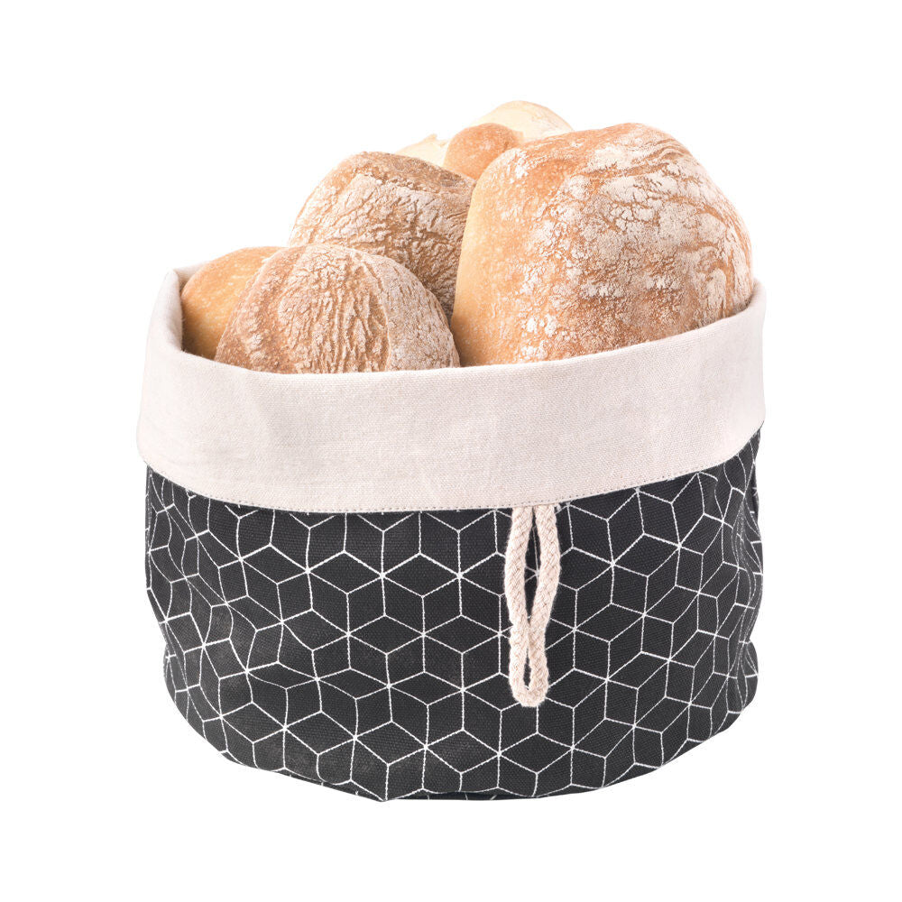METALTEX 239250000 Faltbarer Brotkorb mit Knopf-Verschluss, Baumwolle / Aufbewahrungsbeutel für Brot