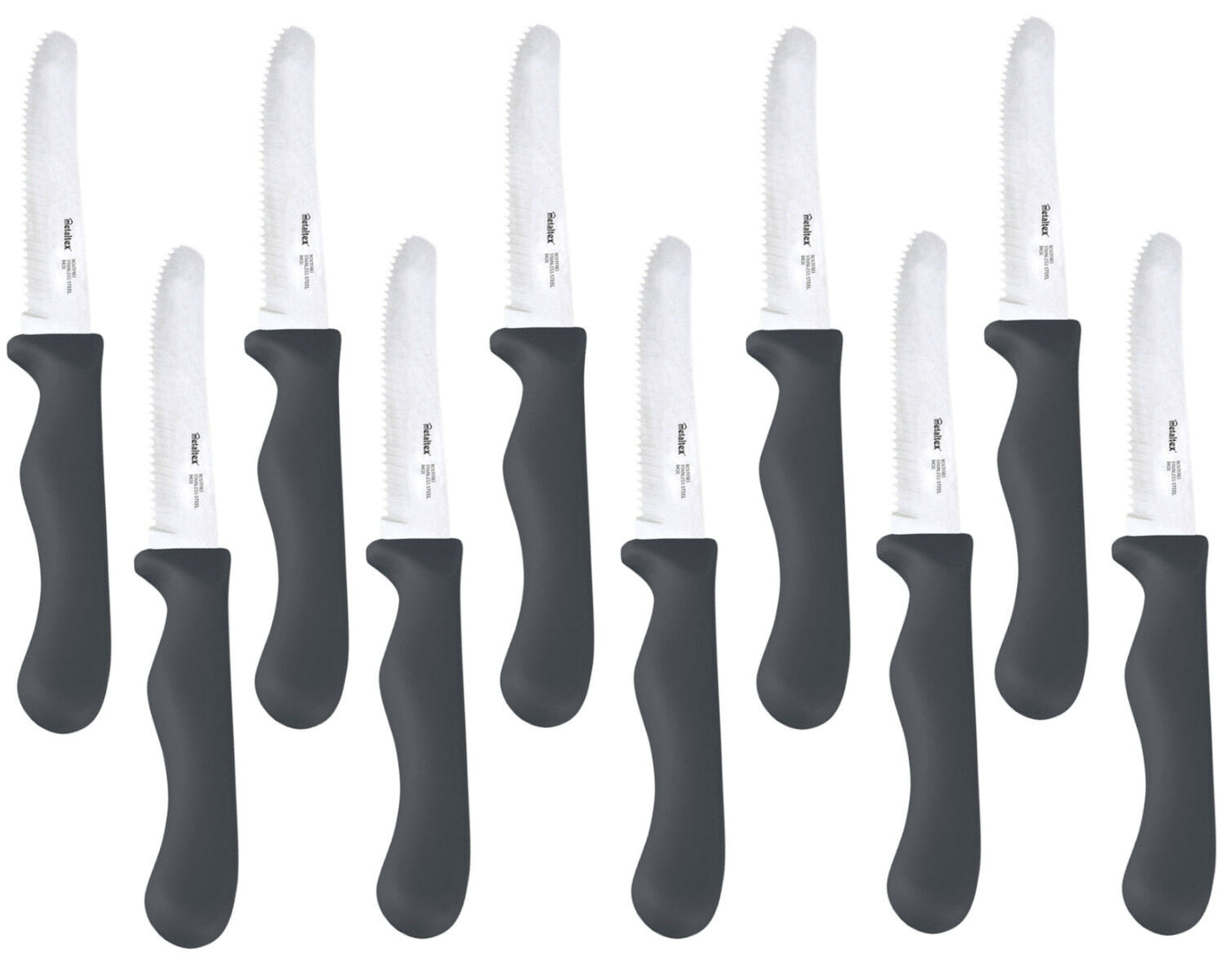 10er SET METALTEX 248132029 CHROMOTHERAPY Basic Brotzeitmesser 21,5 cm - grau