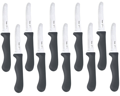 10er SET METALTEX 248132029 CHROMOTHERAPY Basic Brotzeitmesser 21,5 cm - grau
