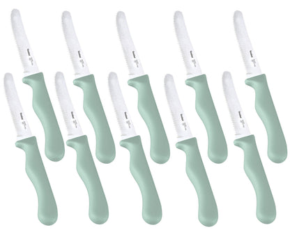 10er SET METALTEX 248132030 CHROMOTHERAPY Basic Brotzeitmesser 21,5 cm - grün