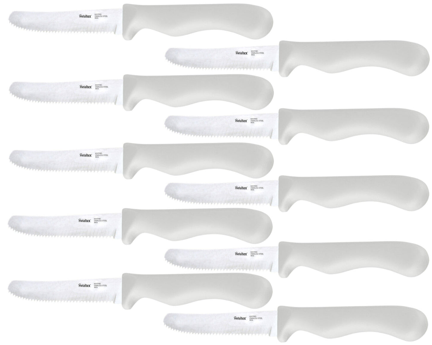 10er SET METALTEX 248132031 CHROMOTHERAPY Basic Brotzeitmesser 21,5 cm - weiß